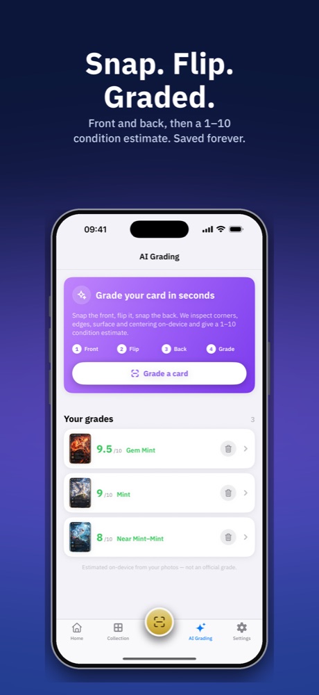 AI grading a card from a photo